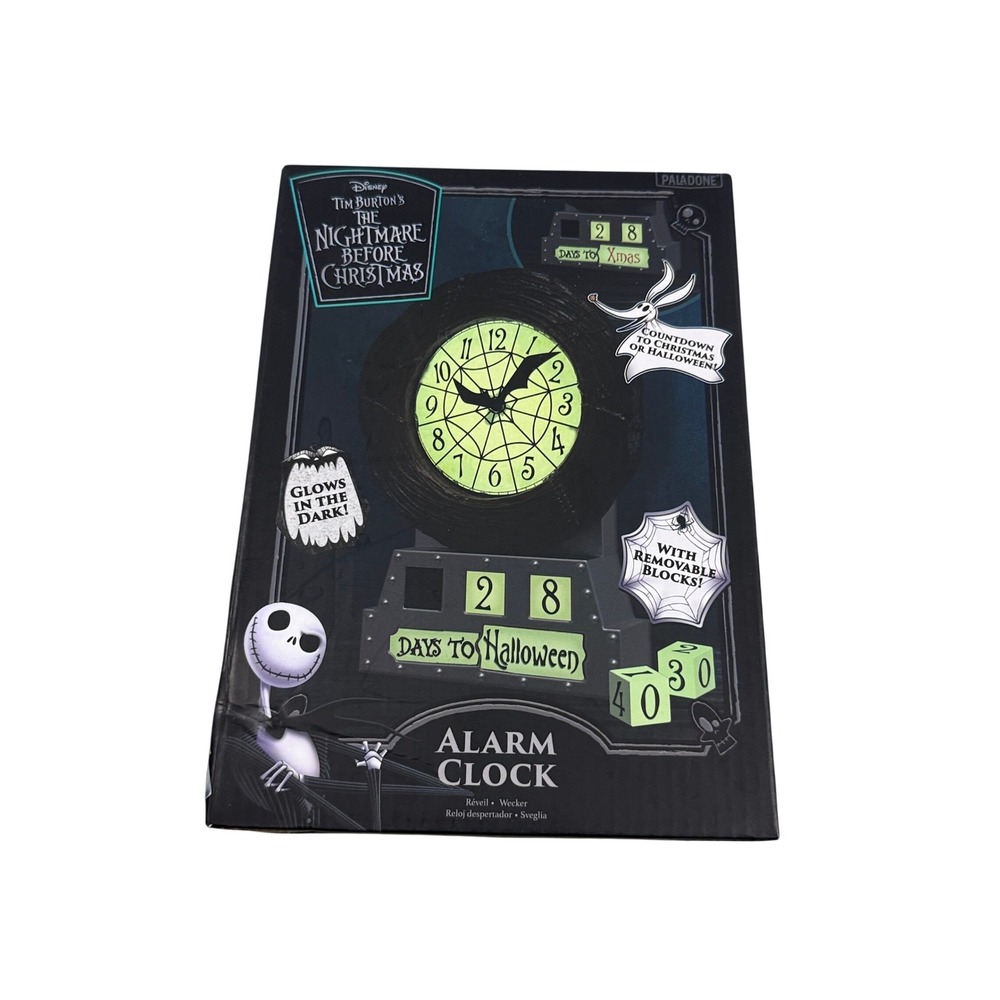 Paladone Alarm Clock Black Nightmare Before Christmas Glow Countdown